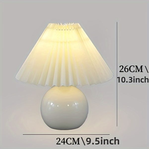 Ceramic Bottom Pleated Table Lamp - Image 3