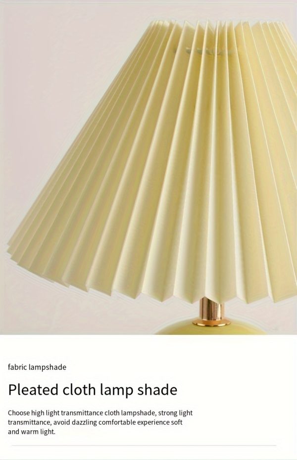 Ceramic Bottom Pleated Table Lamp - Image 5