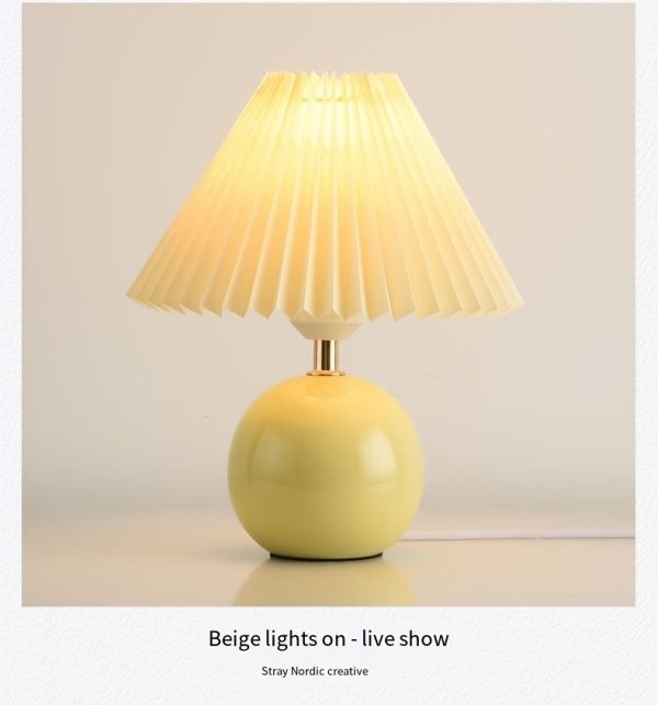 Ceramic Bottom Pleated Table Lamp - Image 6