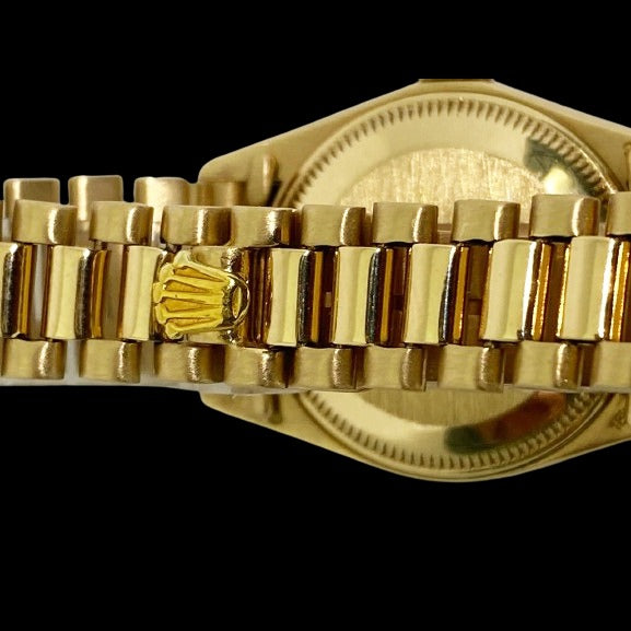 Yellow Gold Rolex Datejust Watch President Diamond Bezel Dial - Image 5